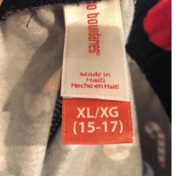 Christmas Santa Skull Black Red and White Leggings - Picture 5 of 5